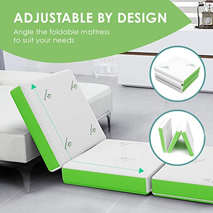 Cushy Form Floor Mattress - Foldable 4 Inch Foam Bed w/Case